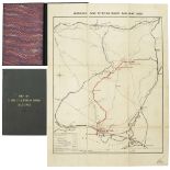 Official map of the LLANELLEY & MYNYDD MAWR RAILWAY. Green gilt embossed cover with fold out map