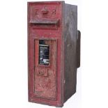 Wall mounted cast iron post box Edward VII and Crown. Complete with lock, key missing and wire front