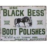 Advertising enamel sign USE BLACK BESS BOOT POLISHES MANUFACTURED BY A.ELT & CO ELTONIAN WORKS