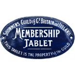 Enamel sign SHOWMENS GUILD OF GT BRITAIN AND IRELAND MEMBERSHIP TABLET THIS TABLET IS THE PROPERTY