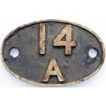 Shedplate 14A Cricklewood 1935-September 1963. This ex MR shed was home to 90 locos in 1950, but