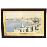 Carriage Print ENTRANCE TO PORTSMOUTH HARBOUR by Donald Maxwell from the Original Southern Railway