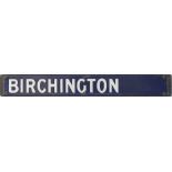 Southern Railway destination board enamel BIRCHINGTON from the departure board at either Charing