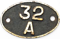 LMS Shedplate 32A Inverness 1940-1950. This LMS pattern plate was used at this ex Highland Railway