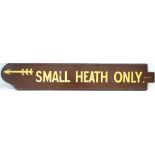 Great Western Railway platform indicator board SMALL HEATH ONLY with Arrow. Double sided painted