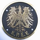Brass Cabside plate KPEV (Koniglich Preubische Eisenbahn-Verwaltung) Prussian State Railways