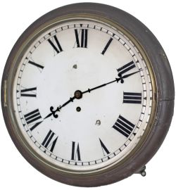North Eastern Railway 12in dial mahogany cased railway clock probably supplied by Harrison & Son