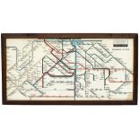 Carriage Panel Route Diagram BRITISH RAILWAYS SOUTHERN SUBURBAN SYSTEM. Shows the six main London