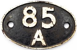 Shedplate 85A Worcester 1949-December 1965. This ex GWR shed was home to 80 locos in the 1950s,