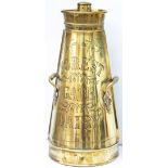 Advertising Miniature brass milk churn with lid and handles. Hand engraved FOREST GATE DAIRY and