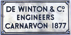 Worksplate DE WINTON & CO ENGINEERS CARNARVON 1877. This is the first replacement that was fitted to