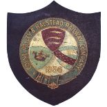 Colne Valley & Halstead Railway Company original Coat of Arms tastefully mounted on a mahogany