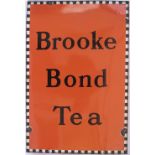 Advertising enamel sign BROOKE BOND TEA. In good condition with some edge chipping, measures 30in