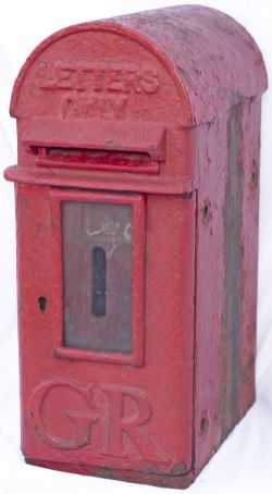 Cast iron post box, lamp box short door type, George V. In original condition with makers name W