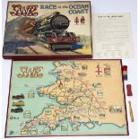 GWR board game RACE TO THE OCEAN COAST manufactured by Chad Valley for the Great Western Railway.