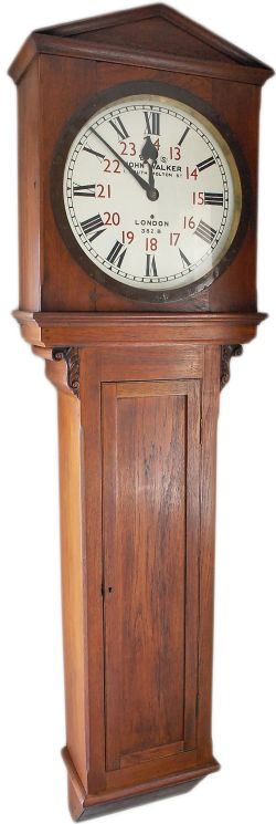 London Brighton and South Coast Railway 18 inch dial Teak cased regulator railway clock. Supplied to