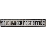 Post Office enamel sign GOLDHANGER POST OFFICE. In good as removed condition with some edge