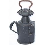 South Eastern & Chatham Railway 3 Aspect square Handlamp stamped on the side and revolving drum SE&