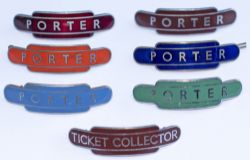 A collection of 7 BR Totem Cap badges to include; All six regions PORTER all chrome with makers name