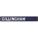 Southern Railway destination board enamel GILLINGHAM from the departure board at either Charing