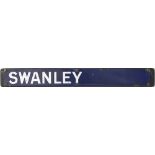 Southern Railway destination board enamel SWANLEY from the departure board at either Charing Cross