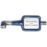 BR-W Tyers No 9 single line aluminium key token WELSHPOOL - MONTGOMERY, configuration B, from the
