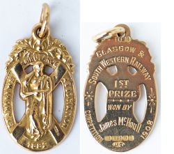 St John Ambulance Association 15 carat gold medal. 1st PRIZE WON BY JAMES McHOULL GLASGOW & SOUTH
