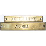 Midland Railway machine engraved brass shelf plate AIS GILL. In good condition with original black