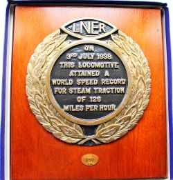 Mallard Speed Record Plaque, limited edition number 250 of 250 in original blue box, so the last one