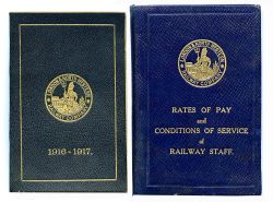 L&NWR miniature books with Britannia logo on a blue ground. The first, just 4in x 2.5in is the