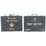 A pair of empty BR(W) First Aid Cabinets.