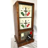 GWR 1947 double line Block Instrument. Wood cased, top and bottom indicator with both flags