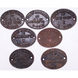 Generally Repaired Wagon Plates qty 7 comprising: LMS Bromsgrove 1938; WHD & S Ld (Wagons) LNE 52