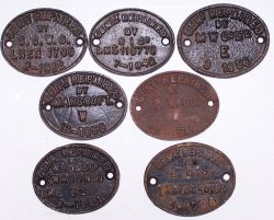 Generally Repaired Wagon Plates qty 7 comprising: LMS Bromsgrove 1938; WHD & S Ld (Wagons) LNE 52