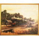 Original oil painting of GWR 0-6-0 number 2273 in rural countryside by Mike Webber. The painting was