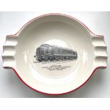 London Midland Region complimentary china Ashtray bearing makers ship logo Gray’s Pottery Stoke-on-