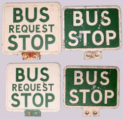 Southern National cast alloy, double sided Bus Signs, Bus Stop and Bus Request Stop. (2 items)