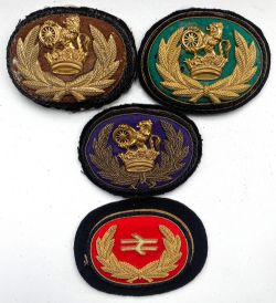 British Railways sew-on gilt wreath & lion holding wheel Station Master Badges comprising; BR(W);