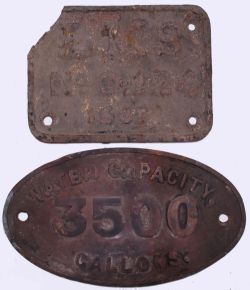 LMS Cast Iron Tender Plate No 9224 1935. Totally unrestored, broken top left corner. Ex Stanier 8F