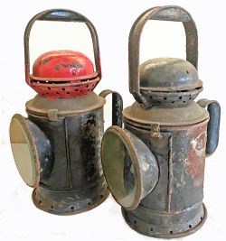 A pair of GWR 3 aspect Handlamps, both complete (2 items)