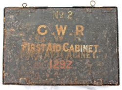GWR First Aid Cabinet with some contents.