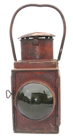 Metropolitan Railway Tail Lamp, unmarked. Complete with reservoir and burner.