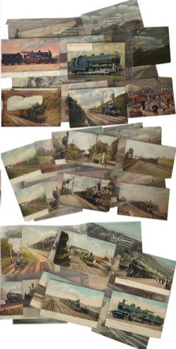 Railway Postcards approximately 83 mostly colour to include: SECR, LBSCR etc.