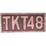 Polish Cabside Numberplate TKT48. Ex PKP 2-8-2 locomotive of which approximately 200 were built,