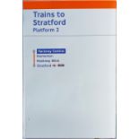 LT Overground enamel sign Trains To Stratford Platform 2 showing Hackney Central, Homerton,