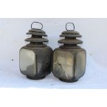 A pair of Merryweather Fire Engine Lamps both plated Merryweather & Sons Fire Engine Makers