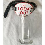 Southern Railway half pint, fluted Glass with garter crest. Together with a BR Look Out enamel