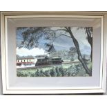 Original watercolour painting Tebay Troughs by Chris Holland depicting 46209 Princess Beatrice
