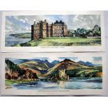 BR(Sc) Carriage Prints, a loose pair comprising: Culzean Castle, Near Maybole, Ayrshire and Eilean