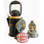 BR-W 3 aspect, brass collared Guards Handlamp complete and tastefully restored. Together with a